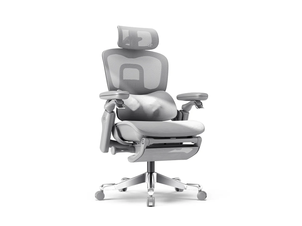 UE Furniture high-back executive office chair — the armrest is the obstacle a descending desk meets most often